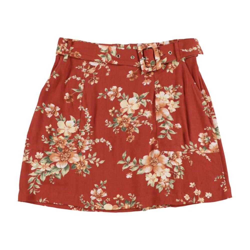 American Eagle Womens Buckle Belt Mini Skirt, Orange, M, DM